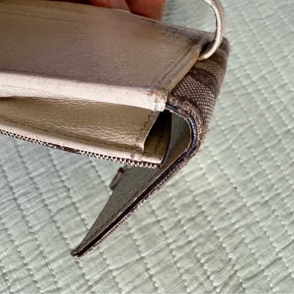 GUCCI VINTAGE ECLIPSE BIFOLD WALLET BROWN & BEIGE SIGNATURE GG - Picture 8 of 14